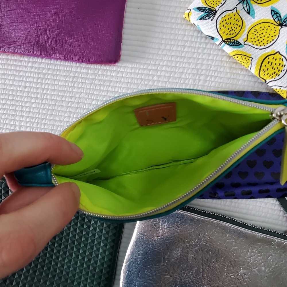 13 Ipsy Glam Bag Cosmetic Pouches Lot Zipped Zipper Empty Travel Lemon Hearts - Picture 5 of 11